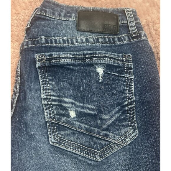 BKE Jake Straight Stretch Distressed Medium Washed Jeans Size 32x36 - Picture 8 of 16